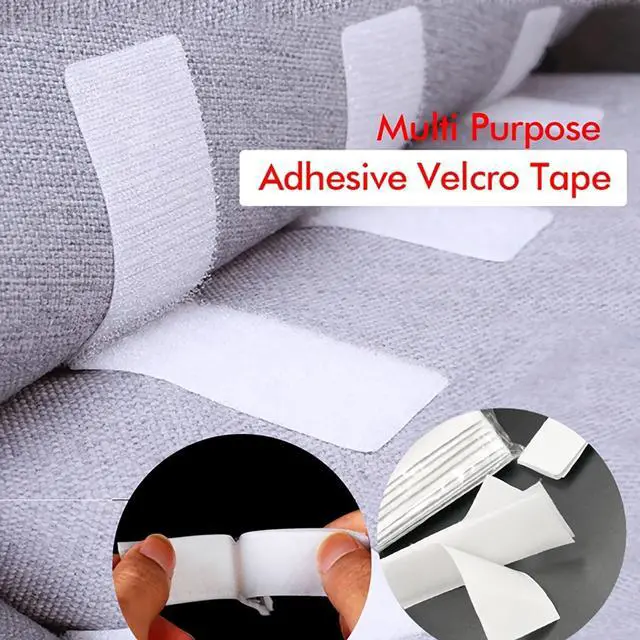 Alt view image 3 of 7 - 20 Sets Hook and Loop Strips with Adhesive - 1x4 Inch - Strong Back Adhesive Fasteners Tape for Home or Office Use Replaces Holes and Screws, White