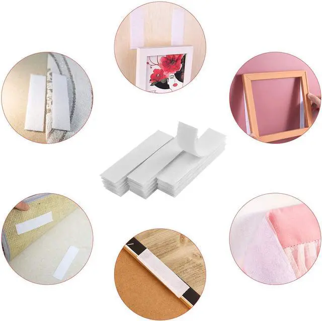 Alt view image 6 of 7 - 20 Sets Hook and Loop Strips with Adhesive - 1x4 Inch - Strong Back Adhesive Fasteners Tape for Home or Office Use Replaces Holes and Screws, White
