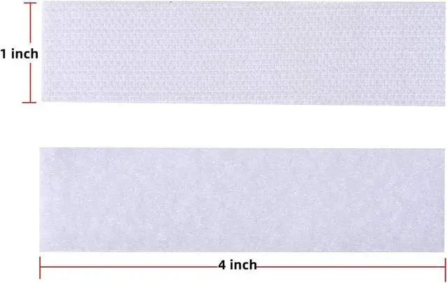 Alt view image 7 of 7 - 20 Sets Hook and Loop Strips with Adhesive - 1x4 Inch - Strong Back Adhesive Fasteners Tape for Home or Office Use Replaces Holes and Screws, White