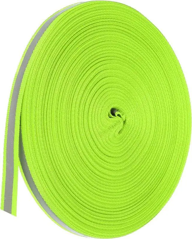 Main image of PATIKIL Reflective Tape Strip, 10mm x 50yards High Visibility Reflective Tape Sew-on DIY Warning Safety Fabric Webbing for Clothing Raincoats, Fluorescent Green