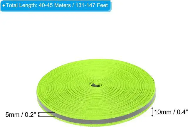 Alt view image 2 of 5 - PATIKIL Reflective Tape Strip, 10mm x 50yards High Visibility Reflective Tape Sew-on DIY Warning Safety Fabric Webbing for Clothing Raincoats, Fluorescent Green