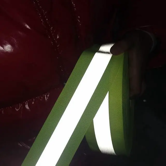 Alt view image 6 of 6 - JINBING Silver Sew On Reflective Tape for Clothing Safety Fabric Webbing Trim Strip Fluorescent Yellow 2" x 16ft