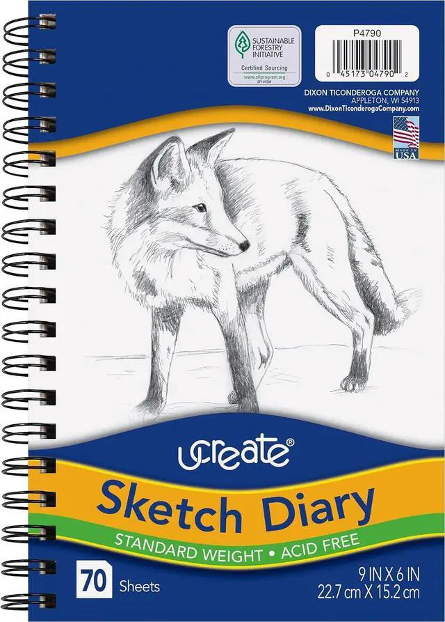Main image of UCreate Sketch Diary, Standard Weight, 9" x 6", 70 Sheets