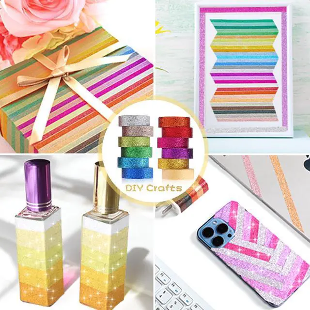 Alt view image 3 of 7 - Glitter Washi Tape Set 12 Rolls, Cute Tape Decorative Tape for Crafts