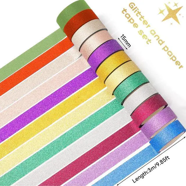 Alt view image 4 of 7 - Glitter Washi Tape Set 12 Rolls, Cute Tape Decorative Tape for Crafts
