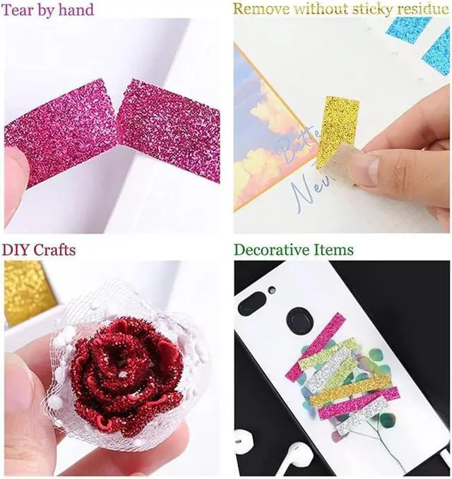 Alt view image 7 of 7 - Glitter Washi Tape Set 12 Rolls, Cute Tape Decorative Tape for Crafts