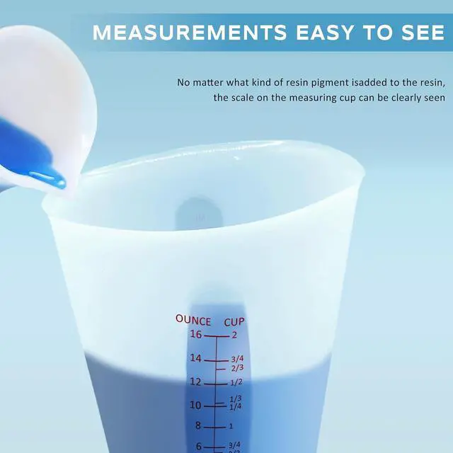 Alt view image 4 of 6 - Silicone Measuring Cups for Epoxy Resin, 2-Pack, 8oz & 16oz