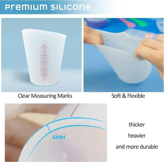 Alt view image 6 of 6 - Silicone Measuring Cups for Epoxy Resin, 2-Pack, 8oz & 16oz