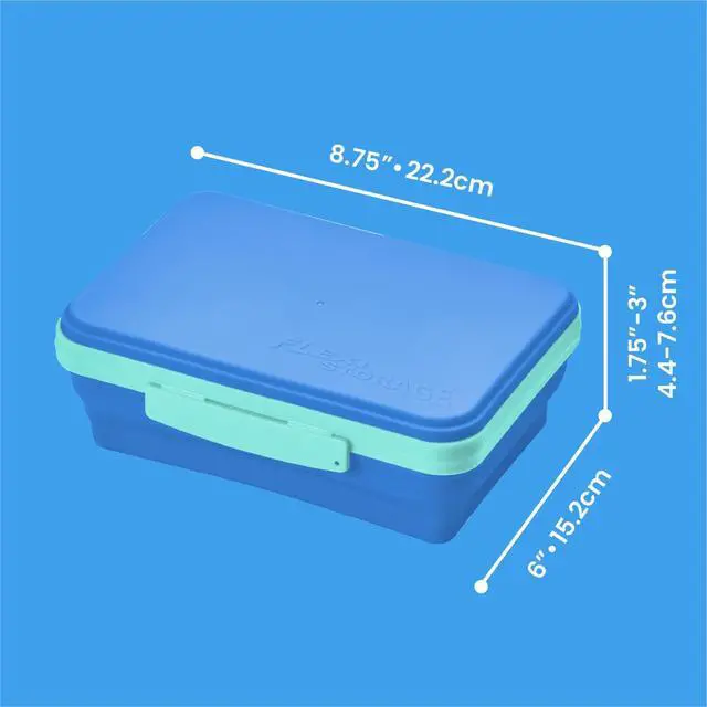Alt view image 6 of 6 - LockerMate by Bostitch Flexi Storage Box with Lid, Collapsible Pencil Case Design for Craft and School Supplies, Blue