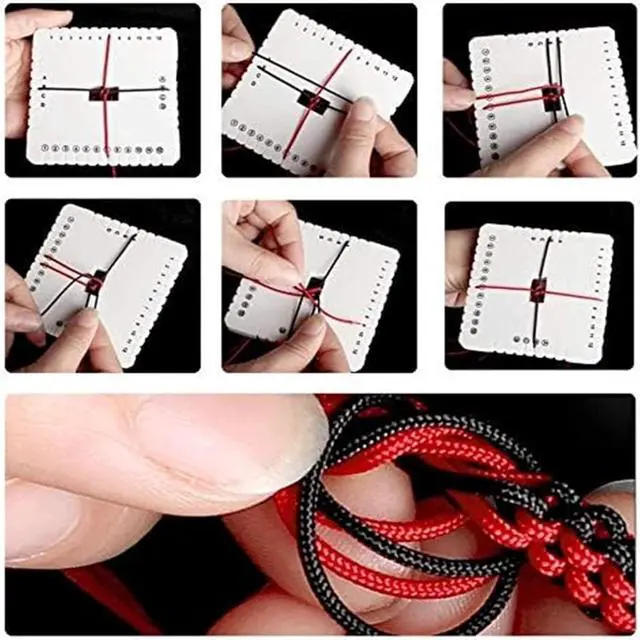 Alt view image 3 of 7 - Braiding Disks,2Pcs Round Kumihimo Disc Hand Rope Weaving Device Macrame Braiding Cord String Bracelet Jade Line Bracelet DIY Jewelry Accessories(One for Each Round and)