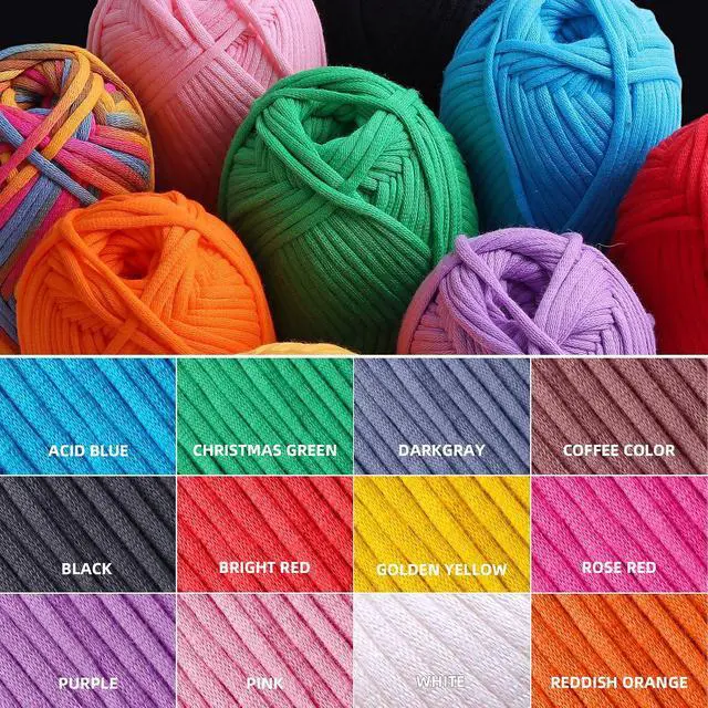 Alt view image 5 of 7 - Cotton Yarn for Crocheting, #4 Worsted Weight Blue Yarn with Crochet Hook