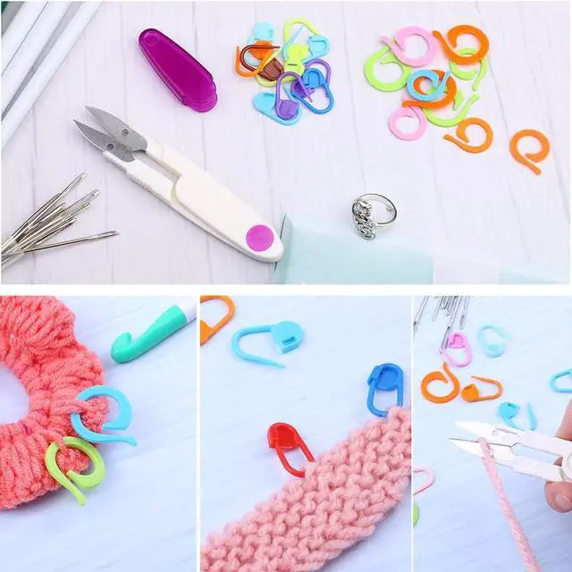 Alt view image 6 of 7 - 7 Sizes Large Crochet Hooks Set (7mm-20mm) with Large-Eye Blunt Needles