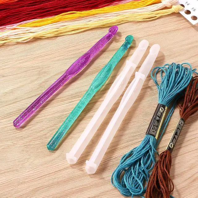 Alt view image 5 of 6 - MIKIMIQI 10 Pcs Crochet Hooks Resin Molds with 10 Pcs Droppers for DIY Resin Crafts