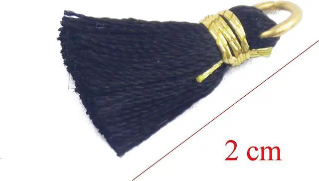 Alt view image 5 of 7 - Aokbean 100 pcs Tassel Multi-Colors Mini Tiny Handmade Craft Tassels Charms with Golden Jump Ring for Earring Jewelry Necklace Making Accessories Other Arts DIY Supplies (Mixed)