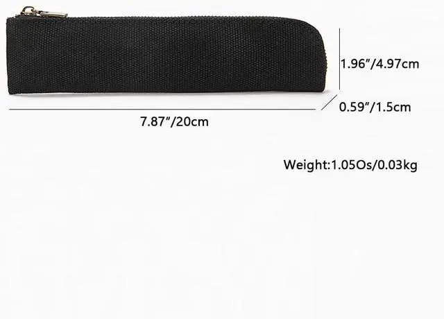 Alt view image 8 of 9 - Slim Pencil Case Small Pencil Pouch Pen Case (Black/CV)