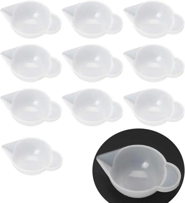 Main image of Luckycivia 10 Pcs Silicone Mold Cup Dispenser, Mini Measuring Cup, Color Modulation Tools for DIY Epoxy Resin Craft