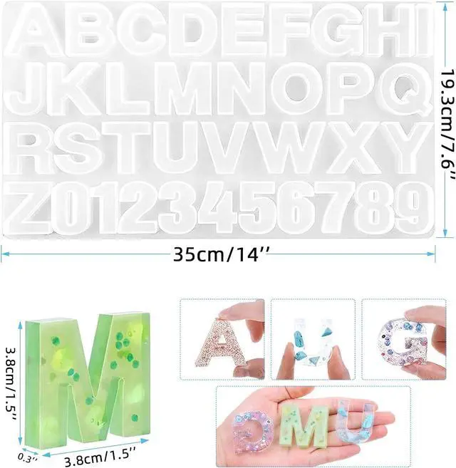 Alt view image 2 of 7 - Silicone Alphabet Resin molds, Digital Alphabet Jewelry, Silicone Resin molds, Chocolate Alphabet molds, for DIY Craft Casting.
