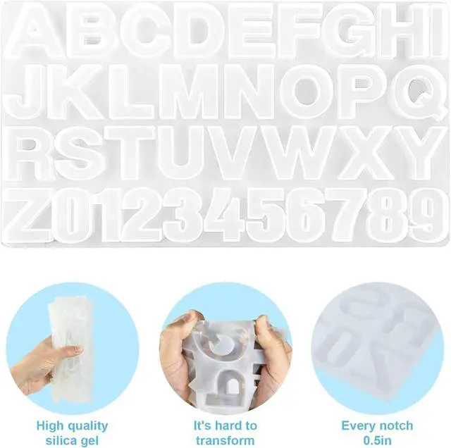 Alt view image 5 of 7 - Silicone Alphabet Resin molds, Digital Alphabet Jewelry, Silicone Resin molds, Chocolate Alphabet molds, for DIY Craft Casting.