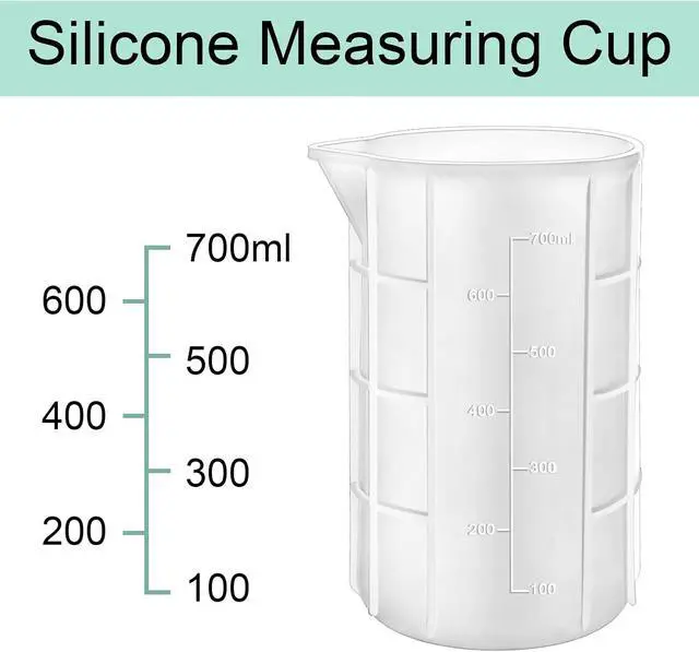 Alt view image 2 of 7 - Gartful 700ml Extra Large Silicone Mixing Cups for Epoxy Resin, 23 oz Measuring Cups, Casting Making Crafts, Acrylic Paint Pouring, Butter,Chocolate, Microwavable, Flexible Reusable Tool