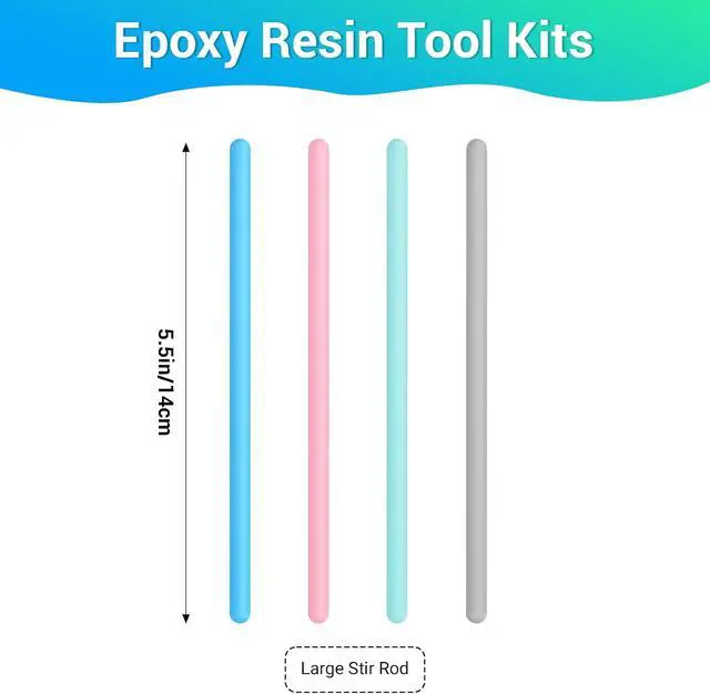 Alt view image 2 of 7 - Gartful 4PCS Colored Silicone Stir Sticks, Reusable Mixing Sticks for Epoxy Resin, Paint, Making Glitter Tumblers Cups, Arts, Crafts, Facial Mask Stirring Rods, 4 Colors