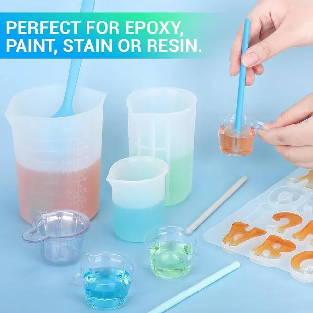 Alt view image 6 of 7 - Gartful 4PCS Colored Silicone Stir Sticks, Reusable Mixing Sticks for Epoxy Resin, Paint, Making Glitter Tumblers Cups, Arts, Crafts, Facial Mask Stirring Rods, 4 Colors