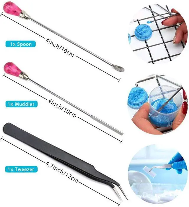 Alt view image 5 of 7 - Resin Tools Set 22pcs, A3 Silicone Sheet with 100 ml Measuring Mixing Cups, Brushes Stir Sticks Spoons, Pipette for Epoxy Resin DIY Crafts Painting