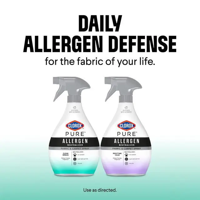 Alt view image 4 of 6 - Clorox 26oz PURE Fabric and Carpet Spray, Clean Breeze Fragrance, AllerFresh Technology Neutralizes Invisible Allergens on Soft Surfaces