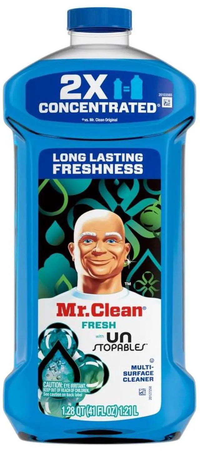 Main image of Mr. Clean 41oz AllPurpose Cleaning Liquid, 2X Concentrated Unstopables Fresh Fragrance, Versatile Cleaner for Tile, Sealed Hardwood, Tubs and Kitchen Surfaces