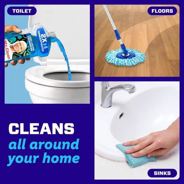 Alt view image 5 of 6 - Mr. Clean 41oz AllPurpose Cleaning Liquid, 2X Concentrated Unstopables Fresh Fragrance, Versatile Cleaner for Tile, Sealed Hardwood, Tubs and Kitchen Surfaces