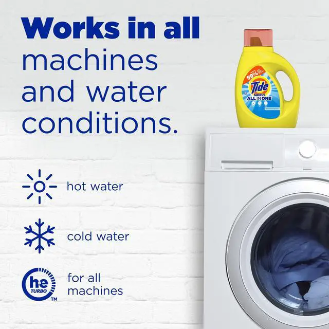 Alt view image 6 of 7 - Tide 32oz Simply Laundry Detergent, Refreshing Breeze Fragrance, 24Load Concentrated Liquid for Cold and AllTemperature Laundry Cycles