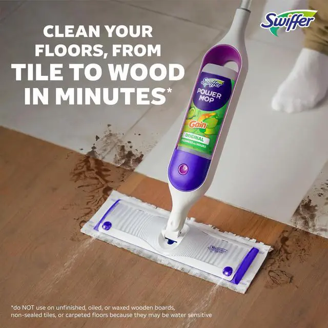 Alt view image 2 of 7 - Swiffer 25.3oz GainScent PowerMop Refill Liquid, Cuts Sticky Messes, FastDrying Cleaner for Sealed Household Floor Surfaces