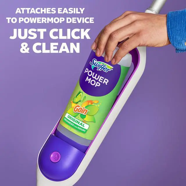 Alt view image 7 of 7 - Swiffer 25.3oz GainScent PowerMop Refill Liquid, Cuts Sticky Messes, FastDrying Cleaner for Sealed Household Floor Surfaces