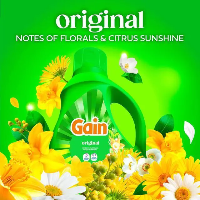Alt view image 2 of 4 - Gain Odor Defense Liquid Laundry Detergent, Original Scent, 81 fl oz, 61 Loads, HECompatible, AllDay Fresh Fragrance