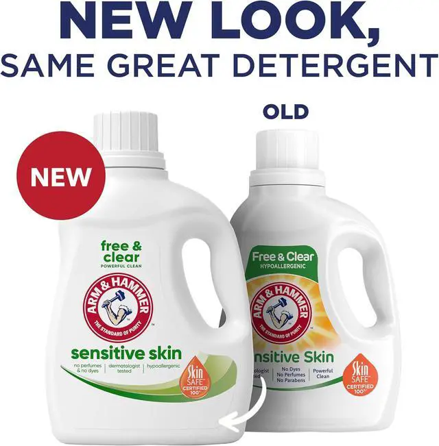 Alt view image 2 of 4 - ARM & HAMMER Sensitive Skin Free & Clear Liquid Laundry Detergent, 105 fl oz, 105 Loads, Hypoallergenic, SkinSAFE Certified, HECompatible