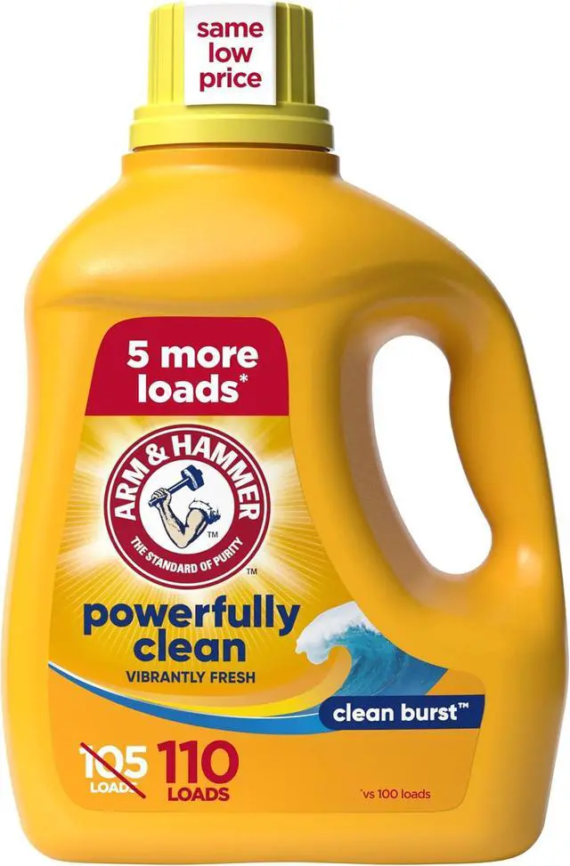 Alt view image 3 of 4 - ARM & HAMMER Liquid Laundry Detergent, Clean Burst Scent, 110 fl oz, 110 Loads, 2X StainFighting Power, HECompatible