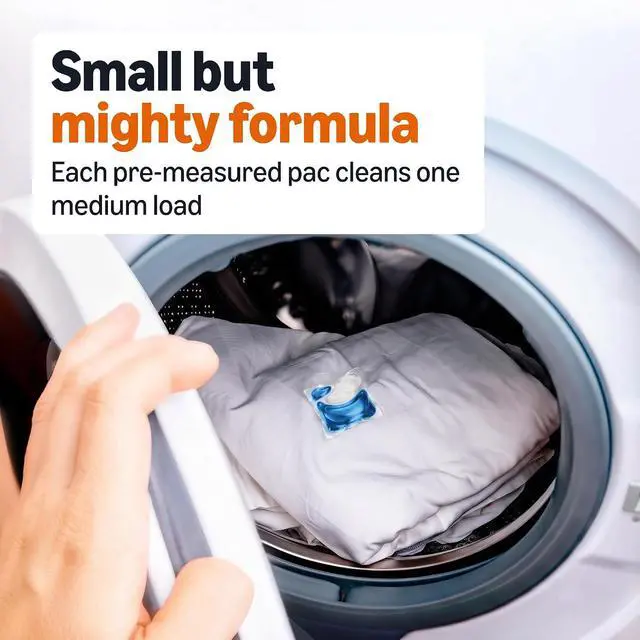 Alt view image 2 of 4 - Amazon Basics 3in1 TripleAction Laundry Detergent Pacs, Original Scent, 81Count, HECompatible, ColorProtection StainRemoving Pods