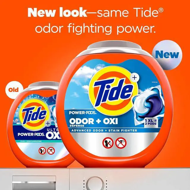 Alt view image 3 of 4 - Tide Odor Defense + Oxi Laundry Detergent Pacs, Original Scent, 18Count, LargeSize Stain & OdorFighting Pods, Works in All Water Conditions
