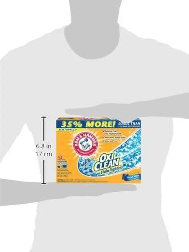 Alt view image 3 of 4 - ARM & HAMMER Plus OxiClean Powder Laundry Detergent, Fresh Scent, 3.48 lbs, Powerful Tough Stain Removal, HE & Standard Washer Compatible