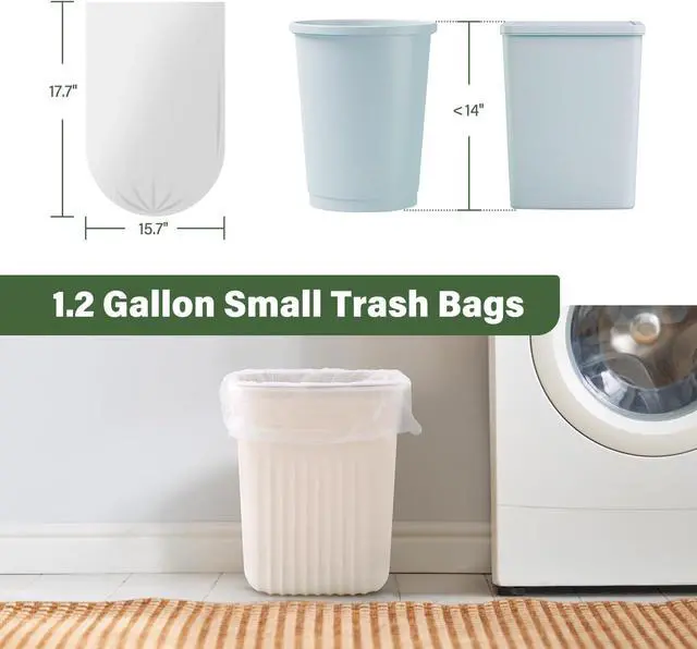 Alt view image 2 of 4 - Jaoul 1.2 Gallon Unscented Small Trash Bags, White Translucent 100Count, StarSealed LeakResistant Can Liners for Bathroom, Bedroom and Car