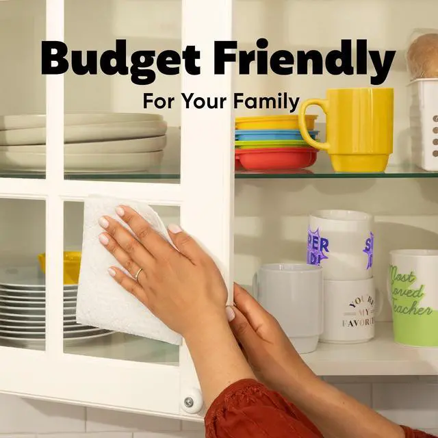 Alt view image 3 of 4 - Bounty Essentials SelectASize Paper Towels, White, 6 Double Rolls, 108 Sheets Per Roll, CustomSize Sheets for Household Cleaning