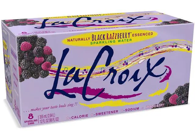 Alt view image 2 of 4 - La Croix Black Razzberry Sparkling Water, 12 fl oz, Pack of 8, Zero Calorie Zero Sweetener, NonGMO Recyclable BPAFree Cans