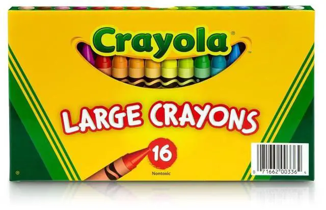Main image of Binney & Smith Crayola(R) Large Crayon Set, Lift-Lid Box, Assorted Colors, Box Of 16