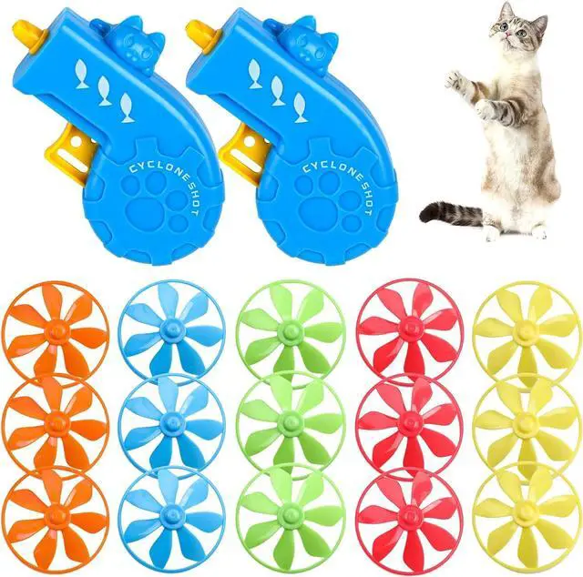 Main image of FOIMAS 17pcs Cat Fetch Toy,Cat Palying Tracking Interactive Toys with Flying Propellers for Cat Kitten Indoor and Outdoor Chasing Training Hunting Chasing Supply
