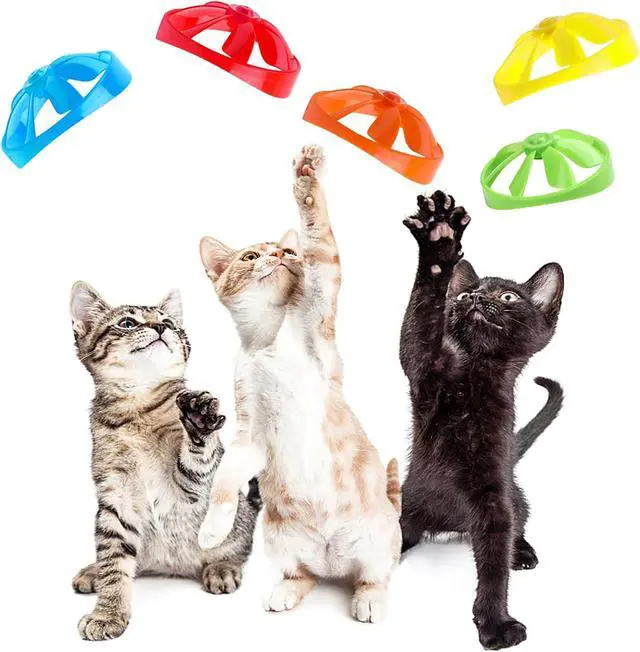 Alt view image 2 of 4 - FOIMAS 17pcs Cat Fetch Toy,Cat Palying Tracking Interactive Toys with Flying Propellers for Cat Kitten Indoor and Outdoor Chasing Training Hunting Chasing Supply