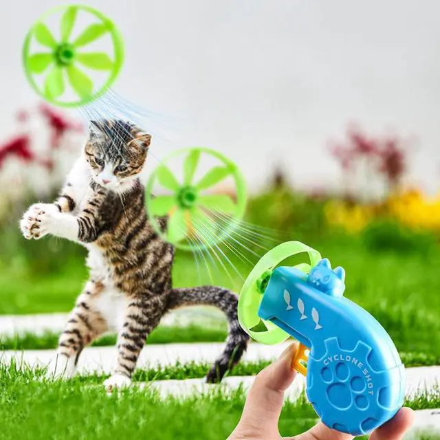 Alt view image 3 of 4 - FOIMAS 17pcs Cat Fetch Toy,Cat Palying Tracking Interactive Toys with Flying Propellers for Cat Kitten Indoor and Outdoor Chasing Training Hunting Chasing Supply
