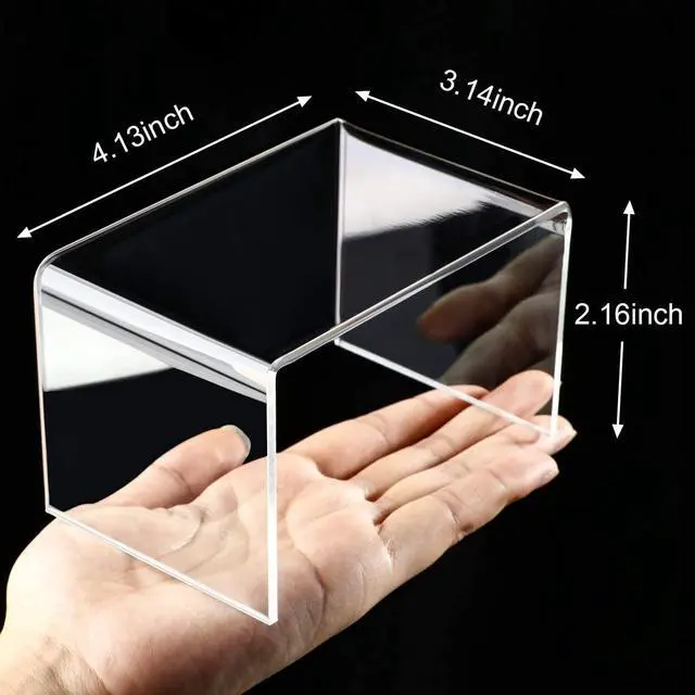 Alt view image 4 of 6 - Chuangdi 2 Sets Display Risers Figure Food Stand, Clear, Small