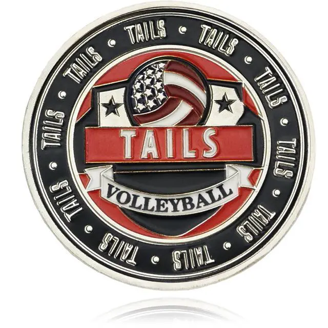 Alt view image 2 of 4 - Volleyball Coin Tosser 1.57 Inch - Heads and Tails Sports Coins for Coin Tossing, Referee Equipment Portable Accessories for Training Competition