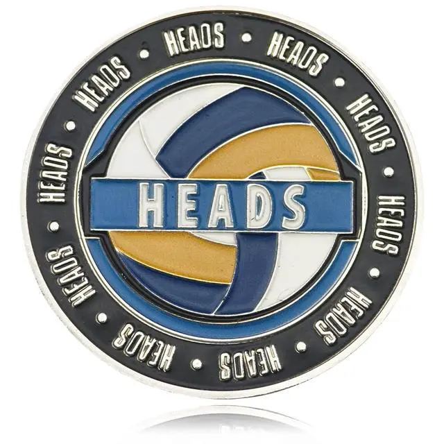 Alt view image 3 of 4 - Volleyball Coin Tosser 1.57 Inch - Heads and Tails Sports Coins for Coin Tossing, Referee Equipment Portable Accessories for Training Competition