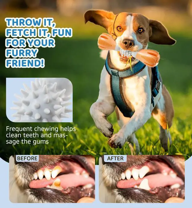 Alt view image 5 of 6 - Natural Rubber Treat Dispensing Puzzle Toy for Small & Medium Breeds, Durable Dog Chew Toy, Orange