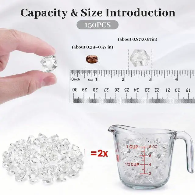 Alt view image 2 of 6 - DOMESTAR Clear Fake Ice Rocks 150PCS Acrylic Crystal for Vase Fillers